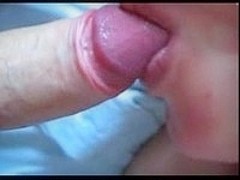 girl taking cum on her lips