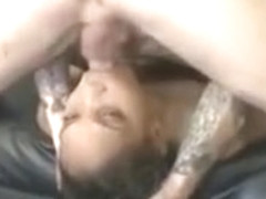 Dirty Black Ghetto Slut Choking From White Cock Face Fuck