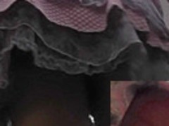 Sexy girl in hot skirt became a star of upskirt clip