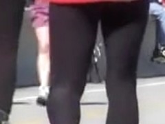 Candid asses video with the amateur runners in tight pants 8u