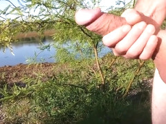 Jacking Off On the Side of a Public River PT.2 w/ Cumshot!