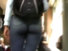 Amazingly juicy asses appear on a street candid voyeur video