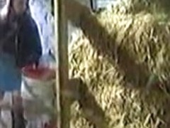 Girl hidden Masturbating In A Barn