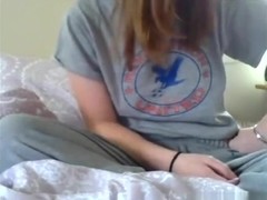 girl takes off her pants and has cybersex with her bf