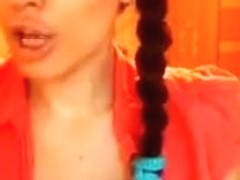 Brunette Angelmia takes off her panties in free chat