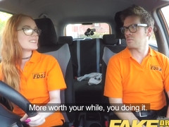 Hot Driving School Creampie In Nerdy Ginger Teen 18+ Hairy Muff