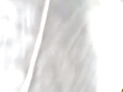 Amatuer upskirt brunette chick in white panties