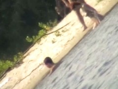 My beach spy cam video of a cute redhead coming out of the water