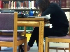 Candid Asian Library Feet Shoeplay Flats Dangling Pt 1