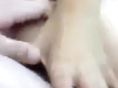 Girl in nurse outfit has oral, doggystyle and cowgirl sex on the bed.