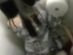 Teen Rides Her BF On A Public Toilet