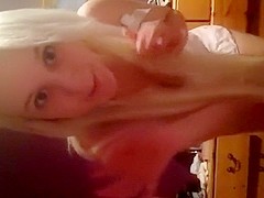 Golden-Haired gal in sexy outfit