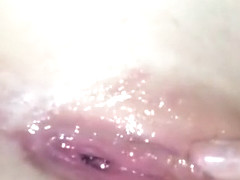 Close up masturbation with big cumshot
