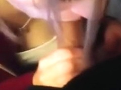 Cute juvenile non-professional college gal engulfing with throat ejaculation