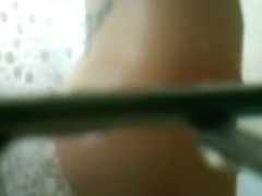 Hidden camera cauth on video a sexy brunette wife in the bathroom