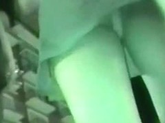 Night vision upskirt view of a hot babe's juicy butt