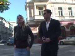Hot Janet taking a walk over town with her handsome boyfriend