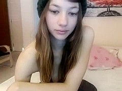 Cute emo teen shows tits & panties