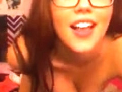 Petite College Girl With Glasses Striptease