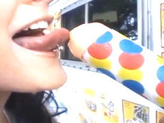 icecream truck teen cheerleader gets pounded and first taste of cum and swallow and facial