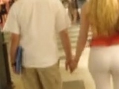 Big booty blonde MILF at the mall