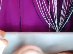 Sweet babe AlyssaW masturbates on a white sofa