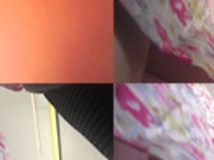 Upskirt vid made in public shows flabby-ass gal