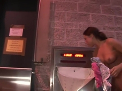 Horny pornstar in fabulous outdoor, striptease adult clip