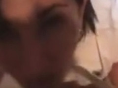 Brunette Chick Sucks On Cock That Is Huge