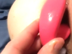 Double penetration with cock, anal vibrator and a we-vibe