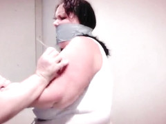 Bound Bbw Hands And Mouth Taped