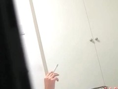 Hot horny Asian couple caught fucking through a window
