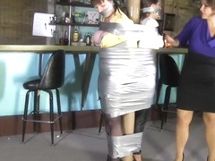 TWO GIRLS ARE DUCT TAPED AND GAGGED BY ONE LADY WOMAN