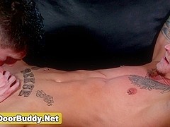 Athletic amateur gay toyed in the ass