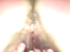 Close up fast dildo masturbation action