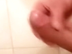 Shower cumshot masturbation