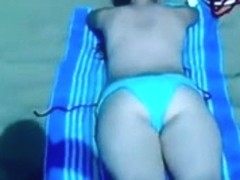 Cum on naked girl in public beach
