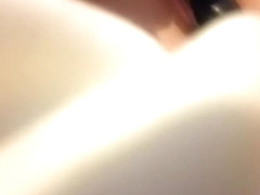 MILF pleasures pussy with wand and double ended dildo. True, solo orgasm!