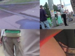 Upskirt footage of sheer panty of a flabby-ass chick