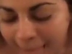 Big Beautiful Woman cocksucking housewife engulfing dong.