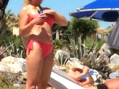 Spy Beach Mature BBW with saggy huge Tits Nipples Areola
