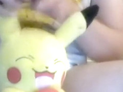 Wets diaper and playing with Pikachu
