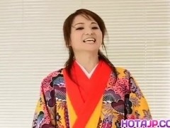 Miina is undressed of kimono and well fucked