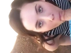 Blowjob Outdoors Till He Cums In Her Mouth
