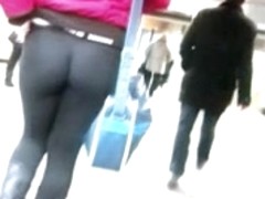 Hawt legal age teenager wearing transparent leggins red pants