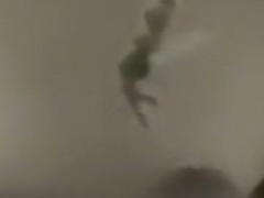 Trying to aim at her tattoo