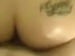 Tatted chick gets creampied