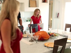 FamilyStrokes - Step Sister Sucks And Fucks Brother During Thanksgiving Dinner