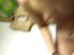 Asian employee fucks a colleague in the storage room on the job