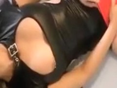 Hawt brunette hair with a biggest white wang